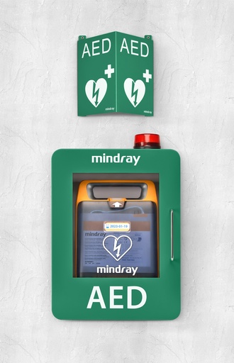 [MIN-045-003976-00] Mindray AED skápur með skilti og ljósi