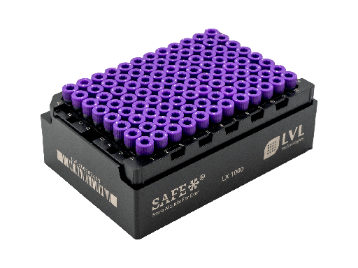 [LVL-XT96-VIO-CR-P-S] SAFE® XT96 sýnaglös í rekka / hægt að vilja lit á töppum